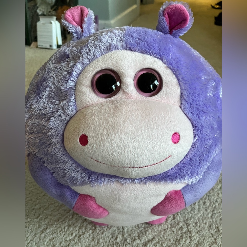 Ty Beanie Ballz- Dewdrop the Hippopotamus Ball Large 14" 35cm *Rare* Plush Toy